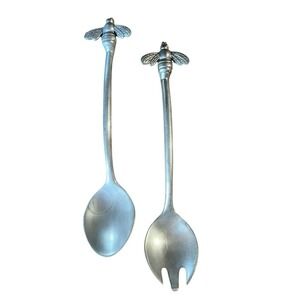 Mariposa Serving Spoon And Fork Salad Bee Set